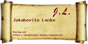 Jakabovits Lenke névjegykártya