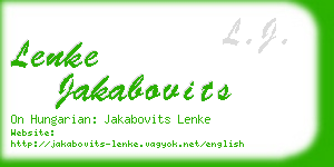 lenke jakabovits business card